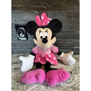 Disney Minnie Mouse 21" Plush Doll Stuffed Animal Toy‎ Soft Pink Polka Dot